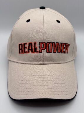 Vintage Real Power Mobile Power Station Beige Embroidered Retro Hat